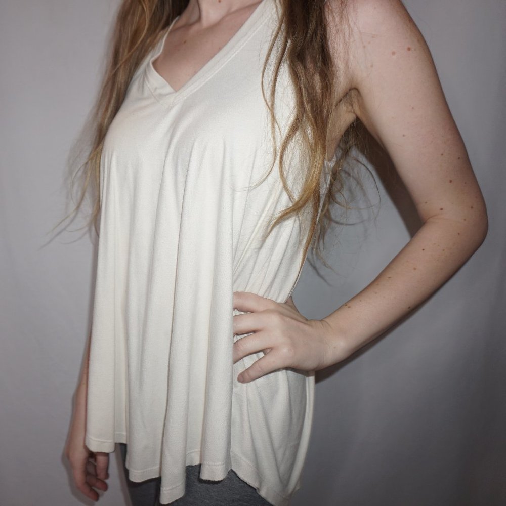 Super Soft White Flowy Tank